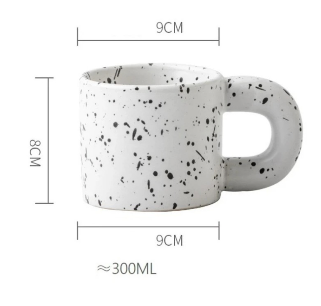Keraminis stilingas puodelis su rankena 300 ml Matinis CUP19 išmatavimai