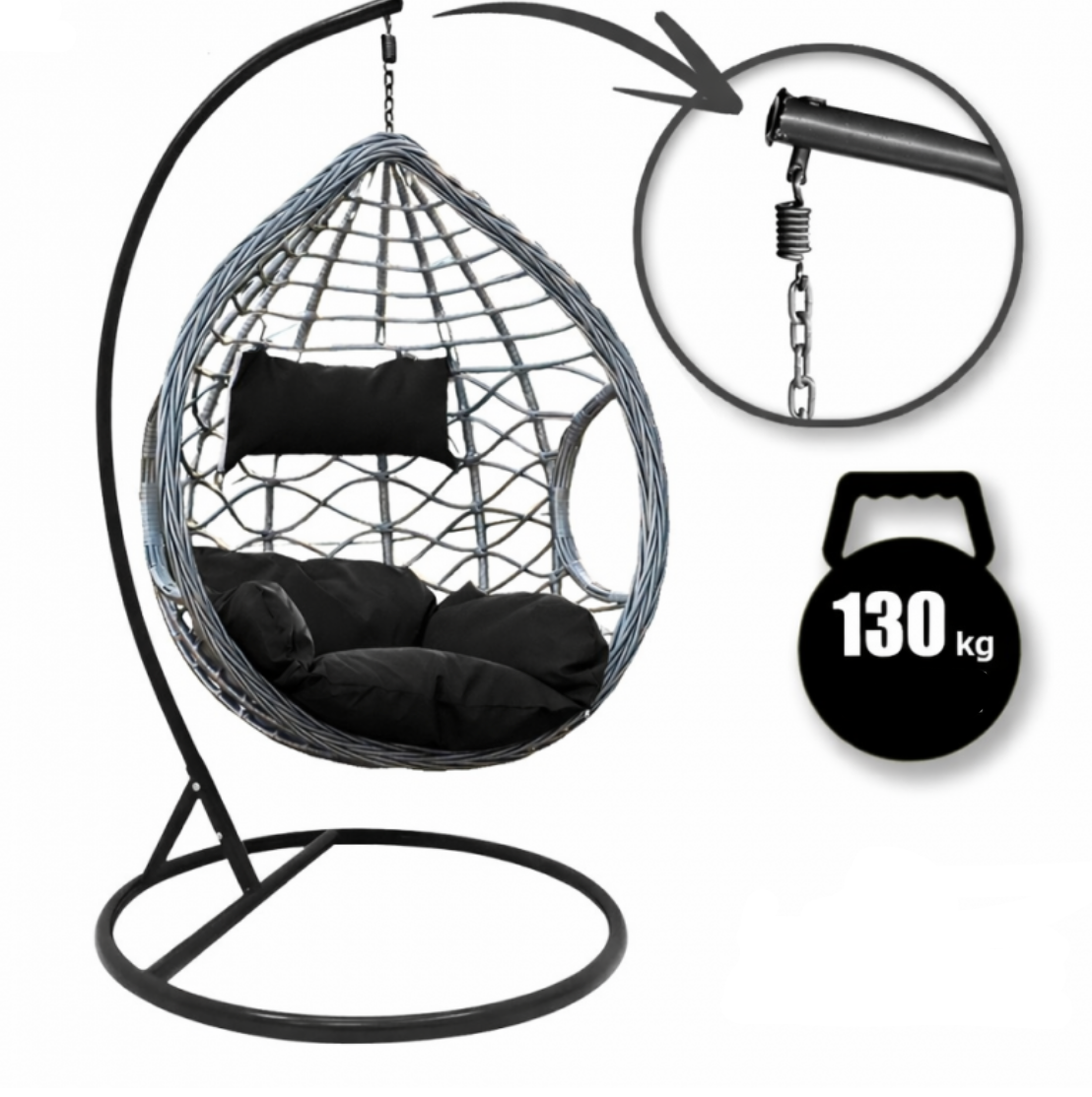 „COCOON“ SODO SUPAMOJI KĖDĖ SU PAGALVĖLĖMIS  svoris