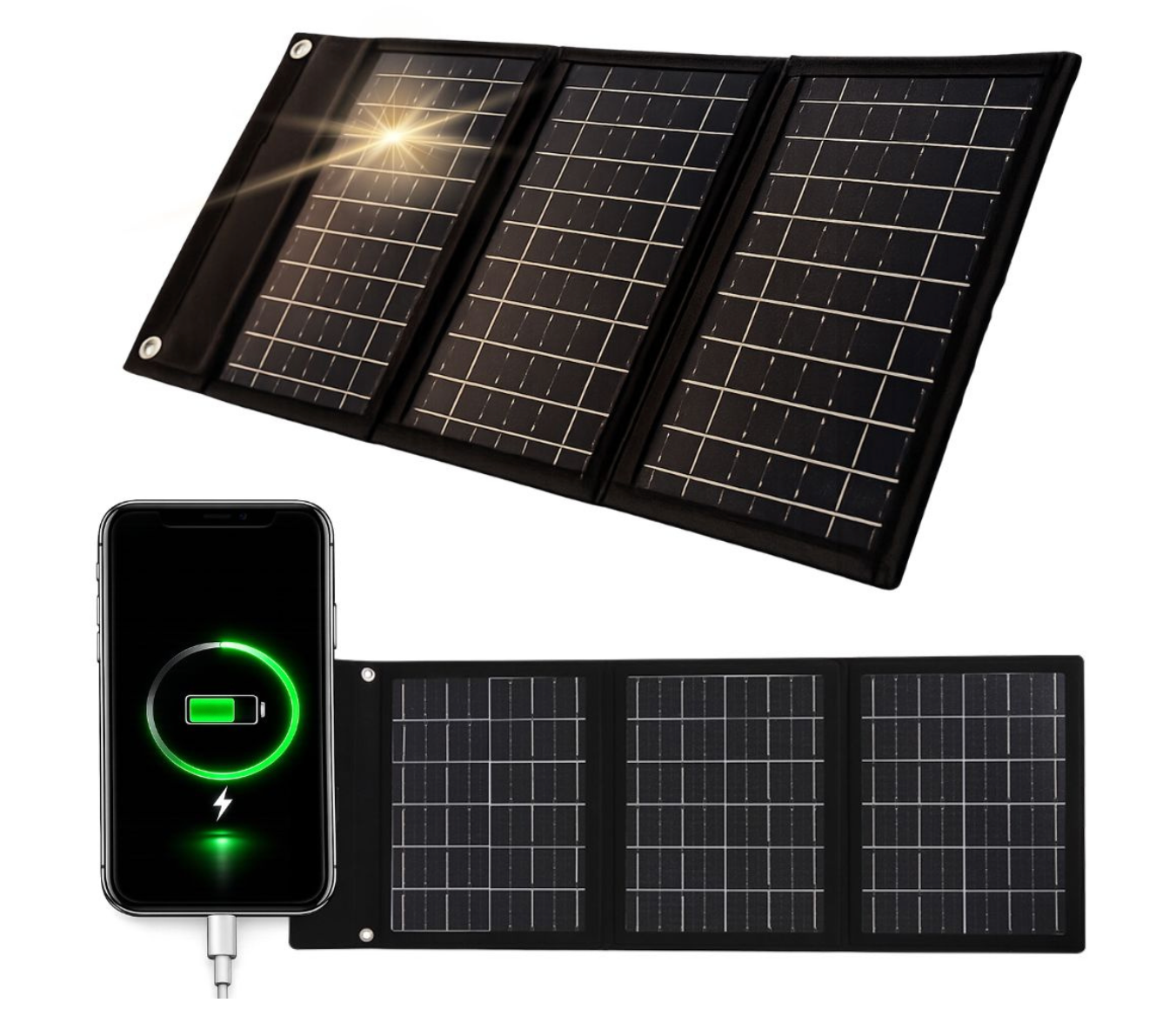 Nešiojama 20 w saulės energijos panelė įkrauna telefona