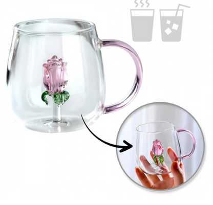 Stiklinis puodelis su stikline tulpe viduje 400ml - (SZK129) is arti