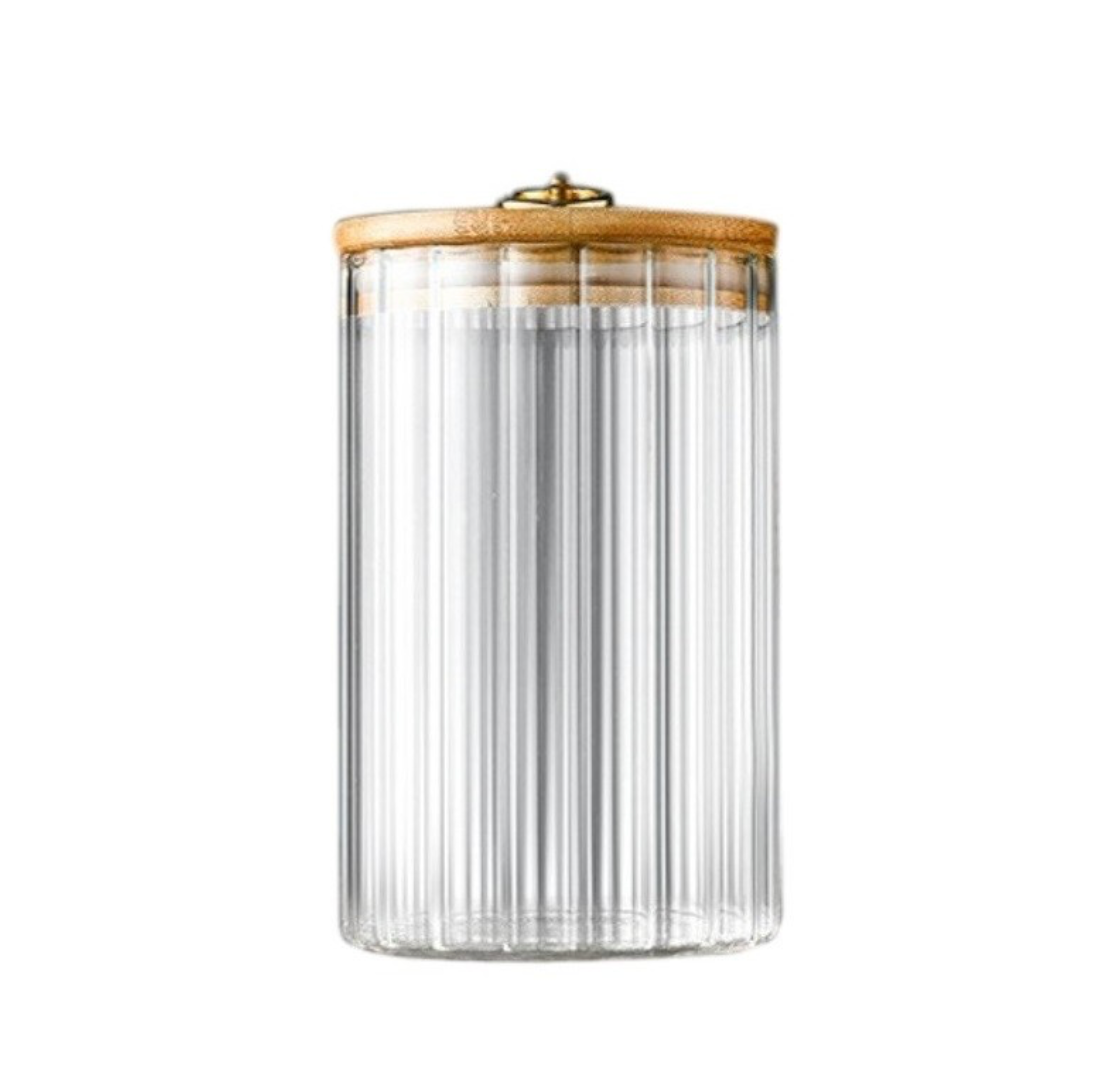 Stiklinė cukrinė, briaunota 850ml baltam fone