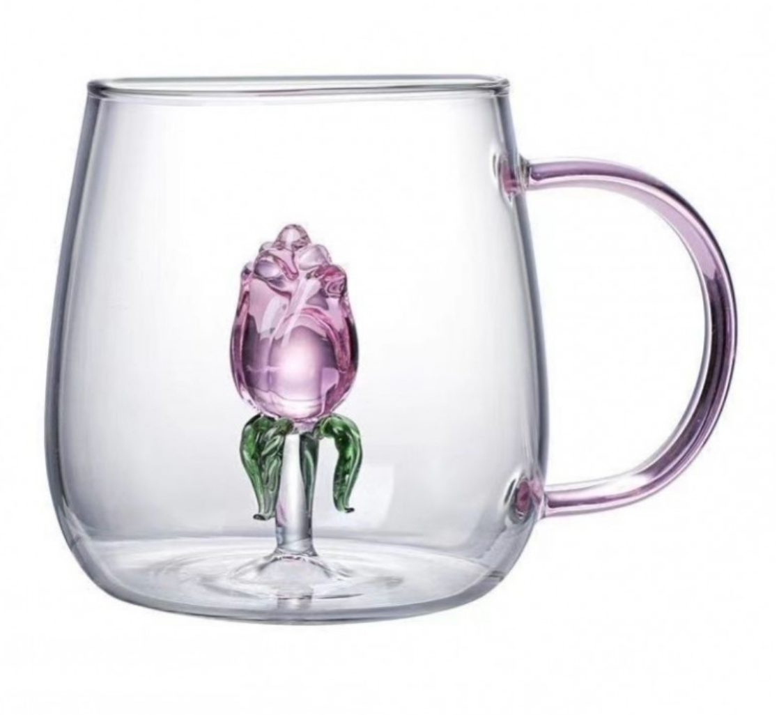 Stiklinis puodelis su stikline tulpe viduje 400ml - (SZK129) is arti