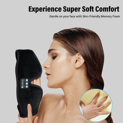 3D Miego kaukė su Bluetooth ausinėmis Morelax minksta - Savamrate.lt