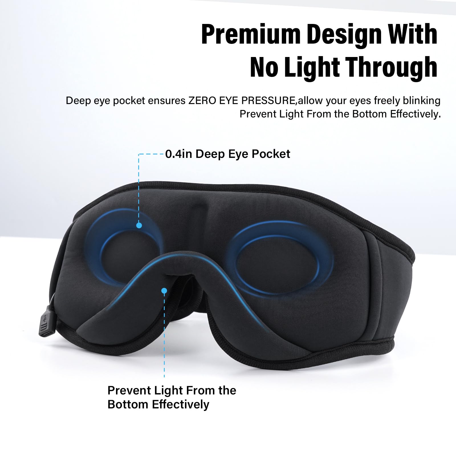 3D Miego kaukė su Bluetooth ausinėmis Morelax vidine dalis - Savamrate.lt