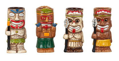 Tiki keraminiai kokteilių puodeliai is arti