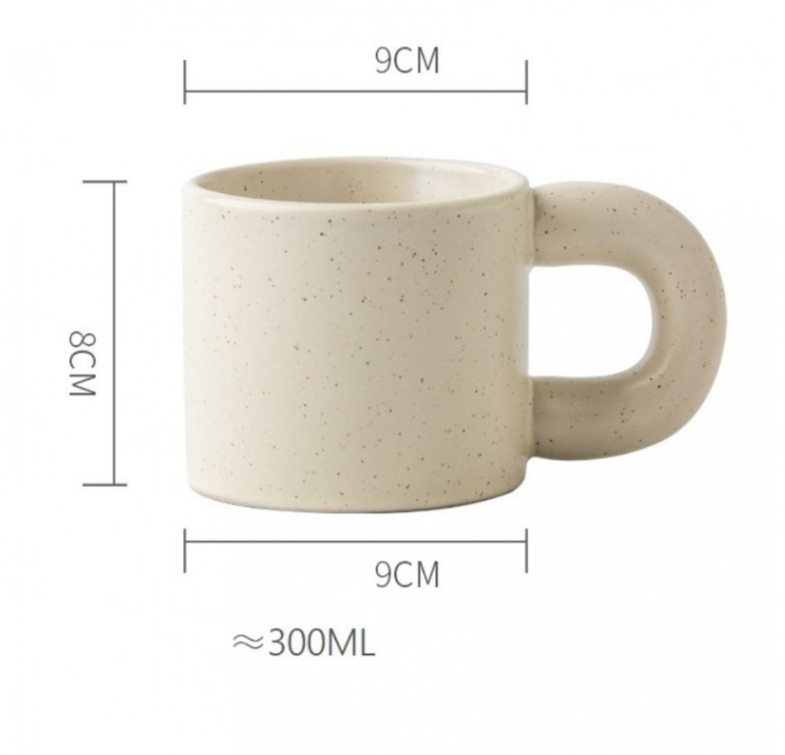 Keraminis stilingas puodelis su rankena 300 ml CUP21 išmatavimai