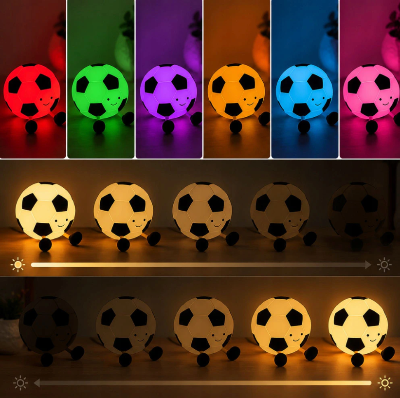 LED futbolo lempa skirtingos spalvos ir ryškumas