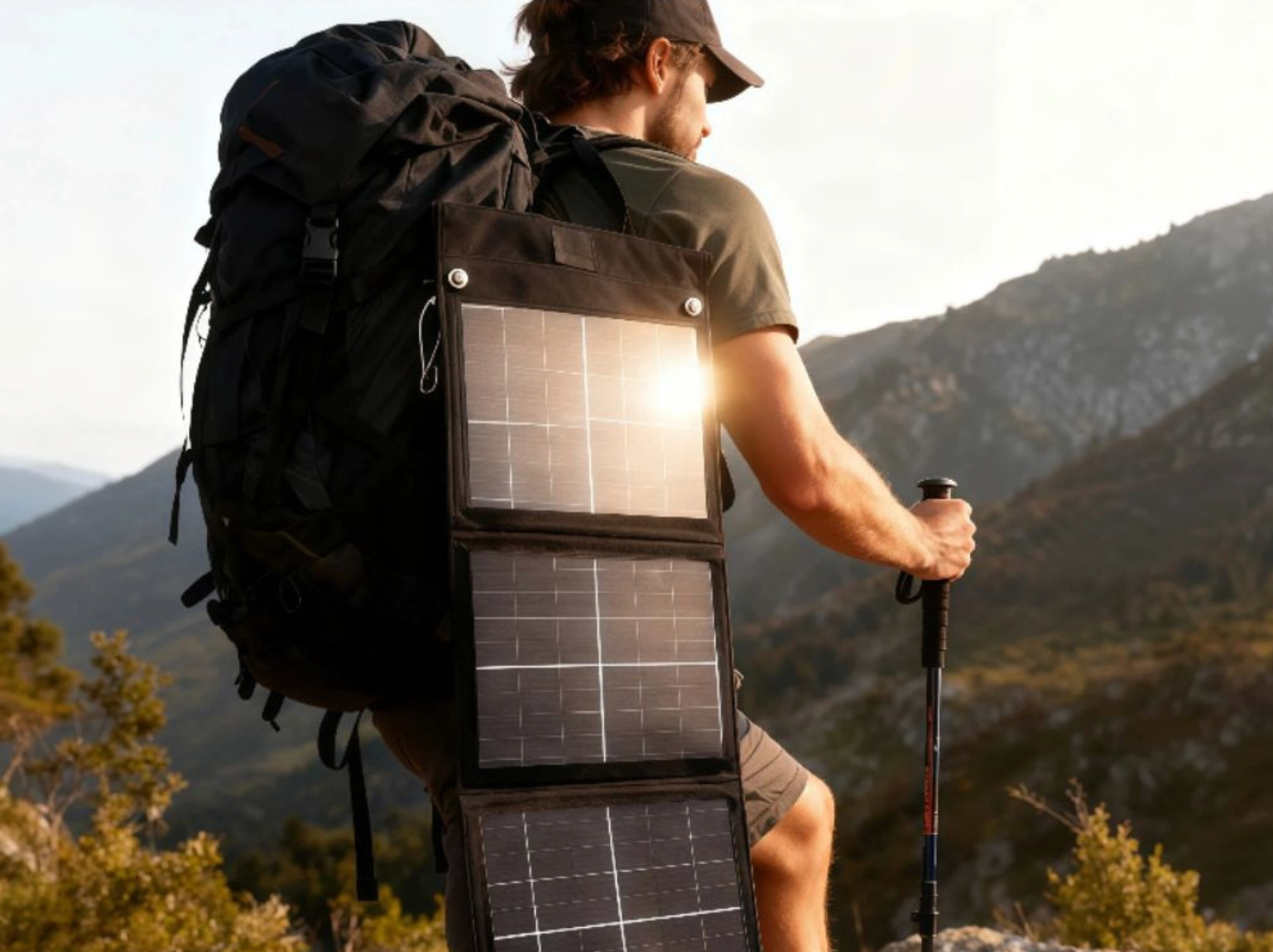 Nešiojama 20 w saulės energijos panelė kalnuose