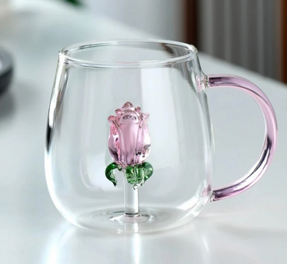 Stiklinis puodelis su stikline tulpe viduje 400ml - (SZK129) 