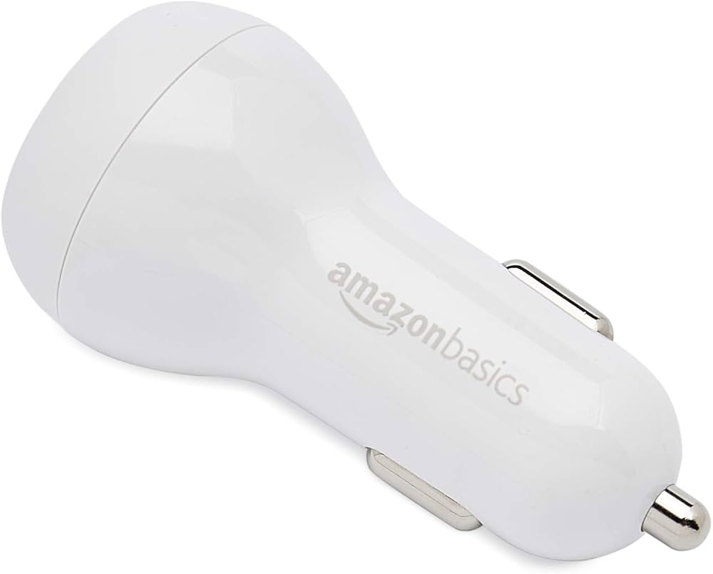 „Amazon Basics“ dviejų prievadų automobilinis įkroviklis - Savamrate.lt