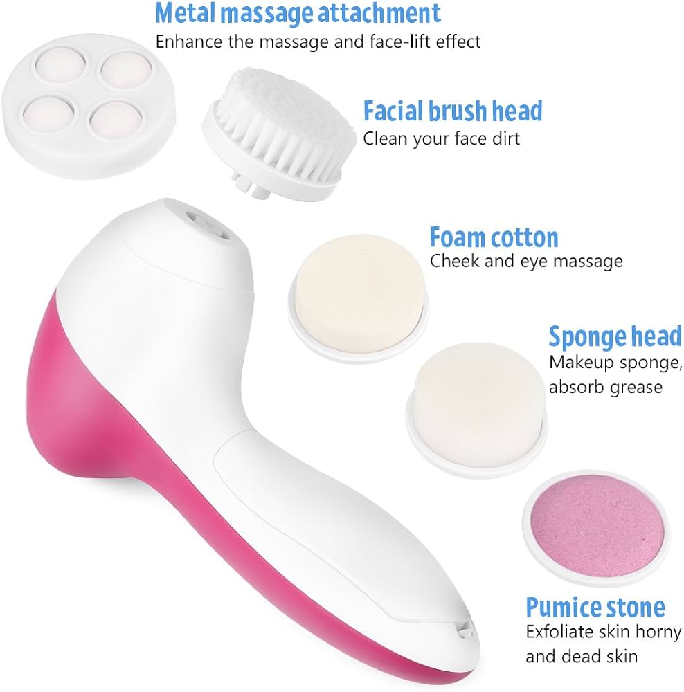 5 viename grožio priežiūros masažuoklis – veido valymas ir odos atgaivinimas