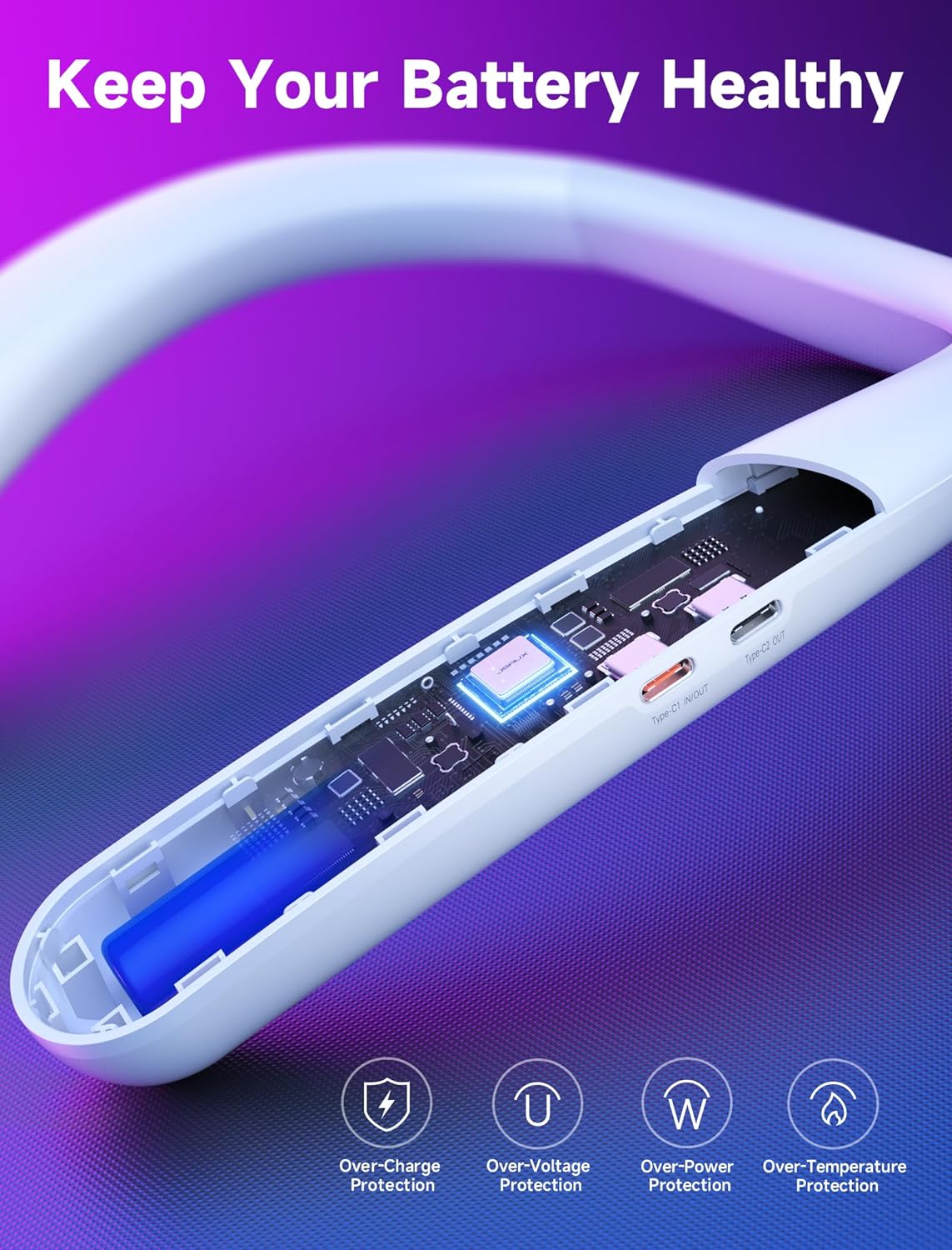 Išorinė kaklo formos baterija JSAUX VR