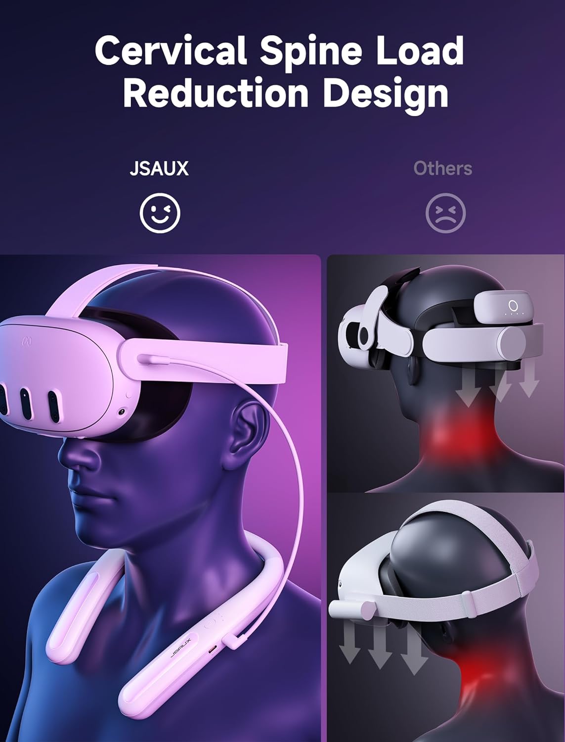 Išorinė kaklo formos baterija JSAUX VR