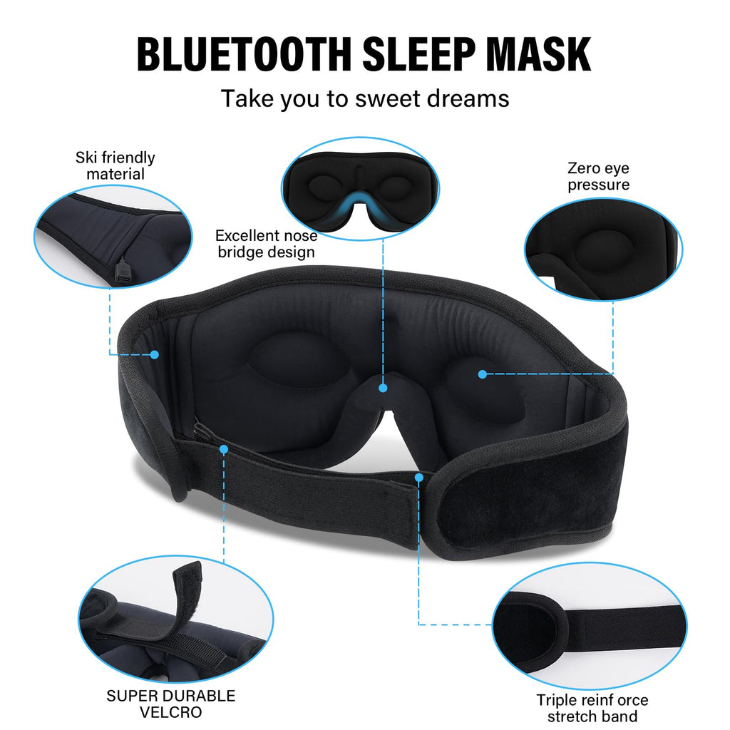 3D Miego kaukė su Bluetooth ausinėmis Morelax