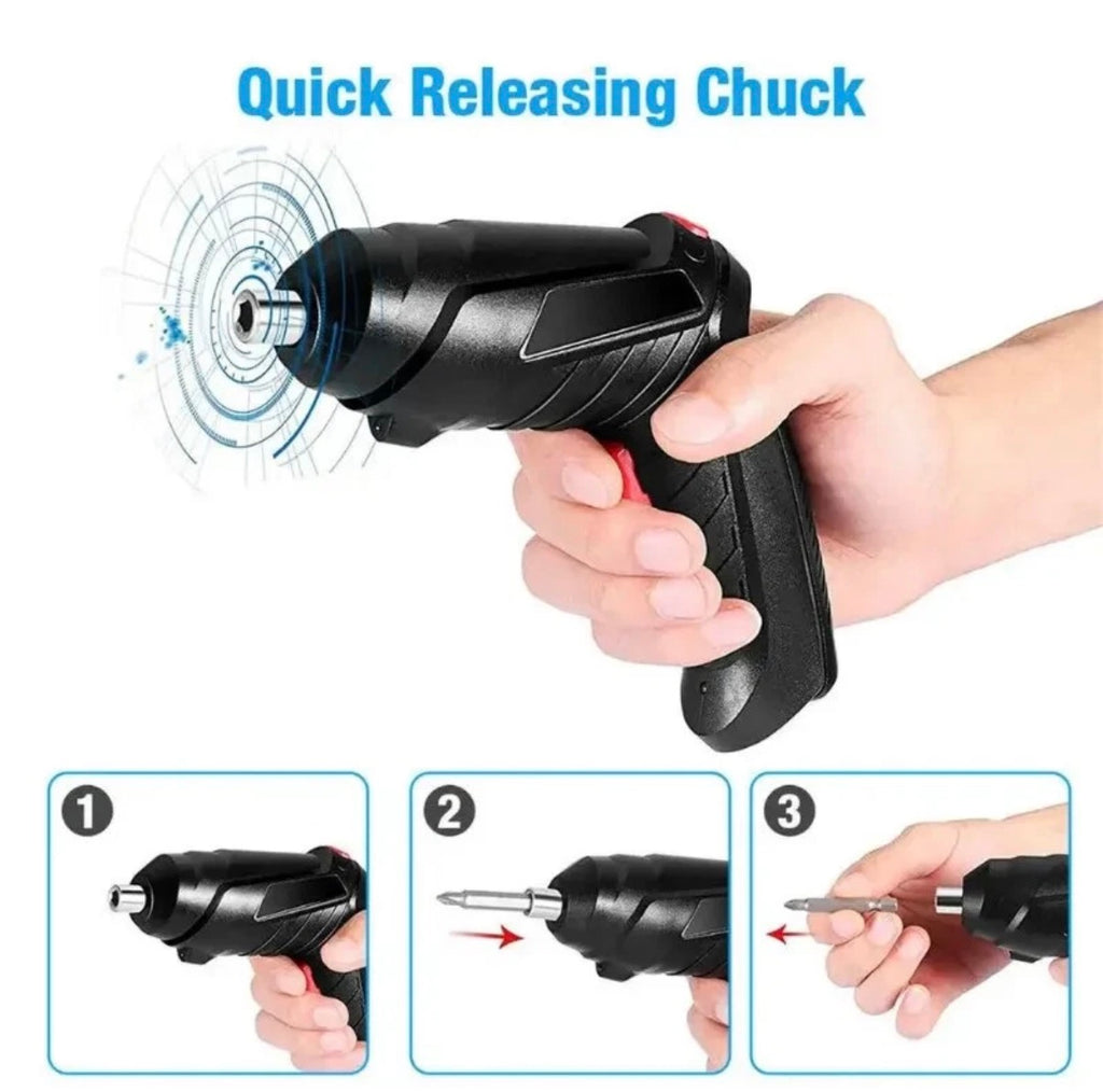 Belaidis mini elektrinis atsuktuvas su LED apšvietimu