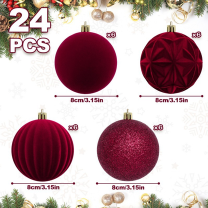 Kalėdinių eglutės žaisliukų rinkinys – 24 vnt.