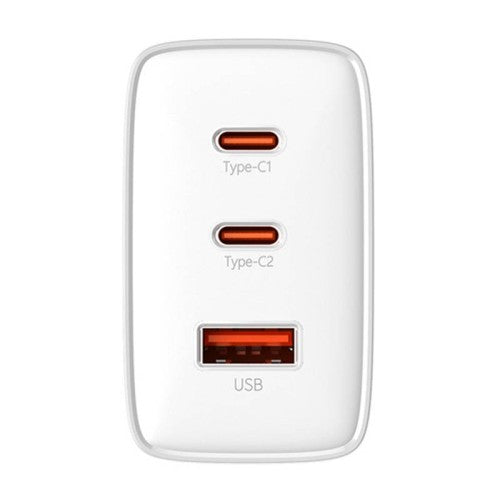 Sieninis įkroviklis Baseus OS-Cube Pro 2xUSB-C + USB, 65W (baltas) - Savamrate.lt