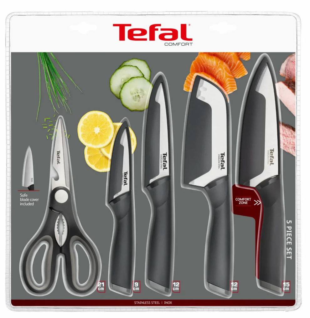 Tefal Comfort 5 Dalių Peilių Rinkinys - Savamrate.lt