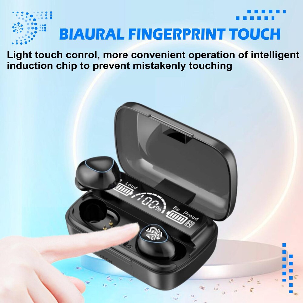 TWS bluetooth 5,1 ausinės su įkrovimo dėžute